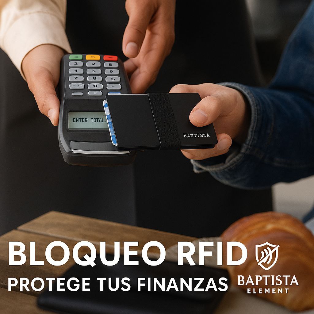 Baptista Element: Cartera de tarjeta inteligente para hombre delgada: cartera minimalista para hombres - Cartera de bolsillo frontal desplegable con bloqueo RFID, cartera de metal para 11 tarjetas, Obsidiana